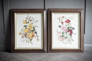 E. Howden Pair of Floral Paintings, Framed and Signed