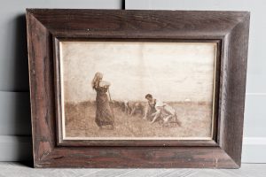 Framed Print of Workers in Field